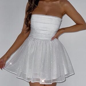 BabyBoo Katrina Mini Dress in Ivory Sparkle